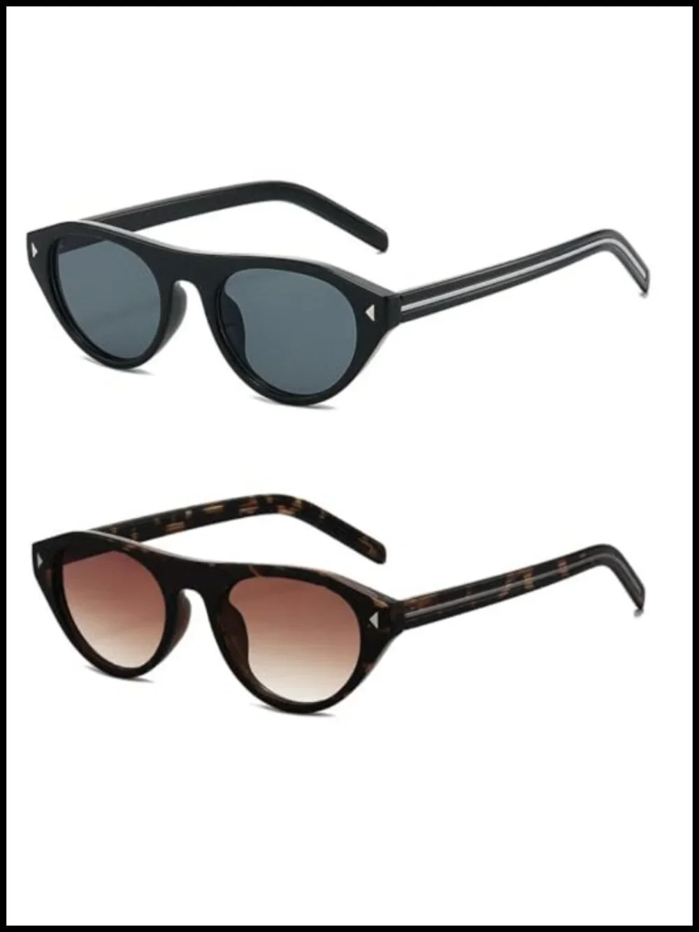 Retro Cat Eye Sunglasses with UV400 Protection, Lightweight Plastic Frame, 2